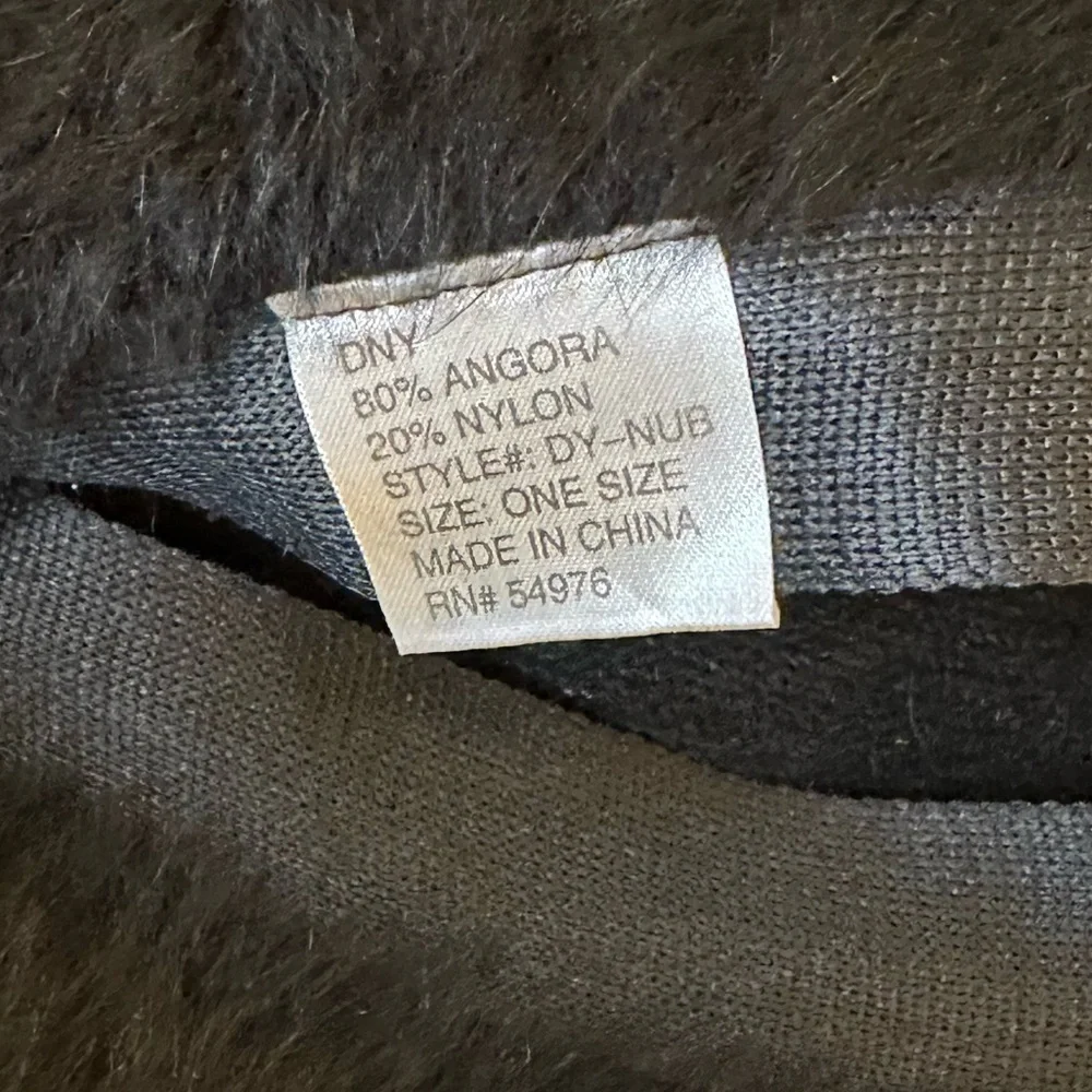 VTG 1990s Black Angora Bucket Hat by DNY - Picture 8 of 9